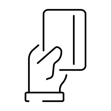 Kredi kartı veya banka kartı ile ödeme yapmak için basit doğrusal simge.