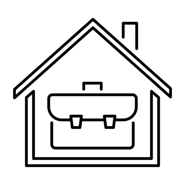 Icono lineal simple para trabajar desde casa o desde un trabajo remoto . Ilustraciones de stock libres de derechos