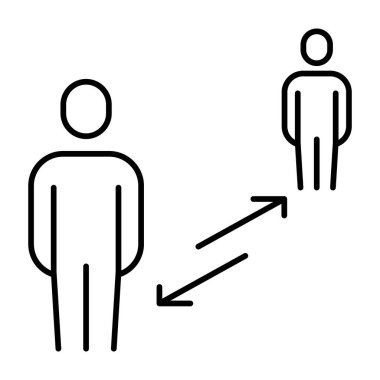 Güvenli sosyal uzaklık için basit doğrusal simge