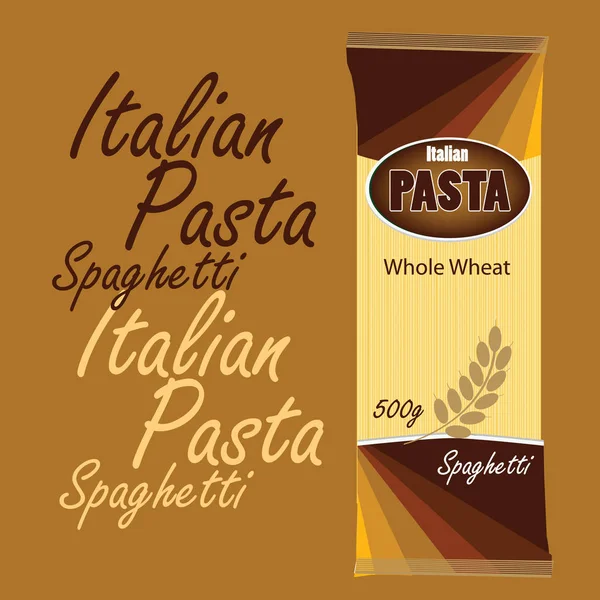 Vector Pasta Packaging Design — Stock Vector