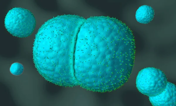 3d illustration of meningitis pathogens called menigococcus