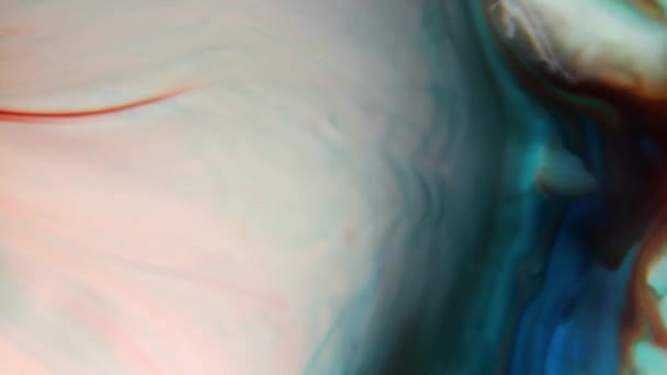 Liquides Colorés Mélangés Dans Fluide Créant Une Peinture Abstraite Colorée — Video