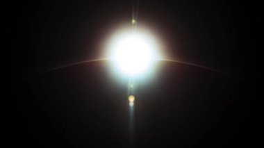 Animasyon bir dönüm toprak ve toprak üzerinde güneş doğar dış uzaydan gelen