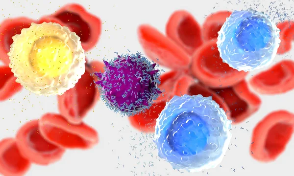Illustratie Van Zeer Nauw Waargenomen Witte Bloedcellen Genaamd Leukocyten Secluding — Stockfoto