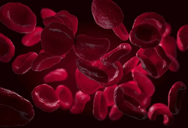 Ilustración Glóbulos Rojos Muy Estrechamente Observados Llamados Eritrocitos Cuerpo Humano —  Fotos de Stock