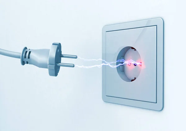 Illustration Current Spark Power Plug Socket Outlet — Stock Photo, Image