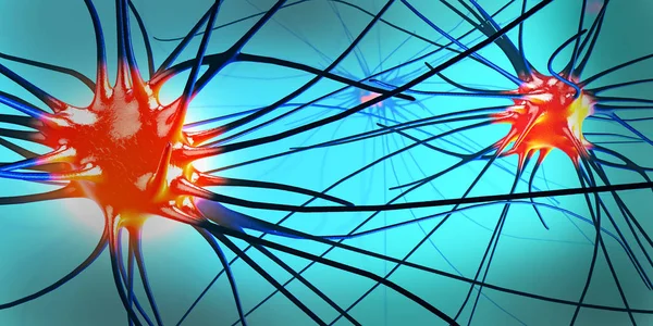 Illustrazione Sinapsi Neuroni Cellule Nervose Trasmittenti — Foto Stock