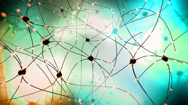 Illustration Transmitting Synapse Neuron Nerve Cell — Stock Photo, Image