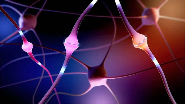 Illustration Une Partie Synaptique Neurone Une Cellule Nerveuse — Photo
