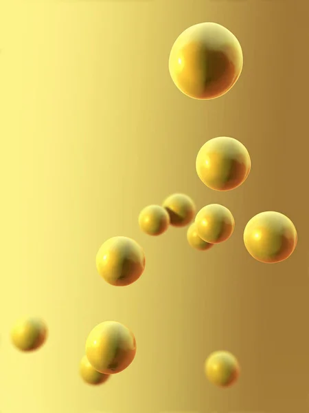 3d illustration of a close-up of different colored and differently sized spheres in front of a color gradient — Stock Photo, Image