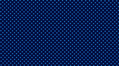 Koyu arka planda simetrik olarak dağıtılmış mavi parlayan noktalar veya topları-3D illüstrasyon