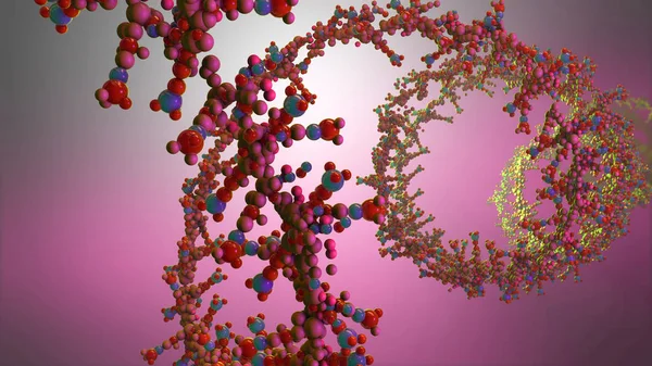 Catena di acido ribonicleico da cui è composto l'acido desossiribonucleico o il DNA - illustrazione 3d — Foto Stock