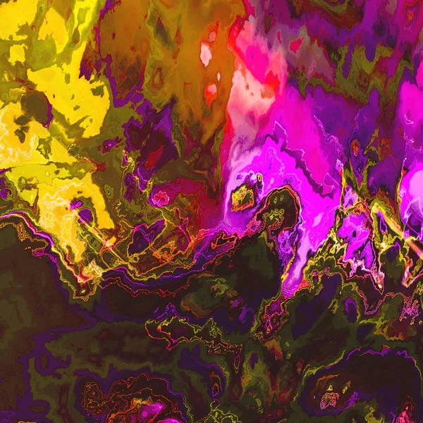 Colors mixed together creating colorful abstract painting