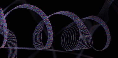 Protein adı verilen amino asit zinciri veya biyolojik moleküller - 3d illüstrasyon