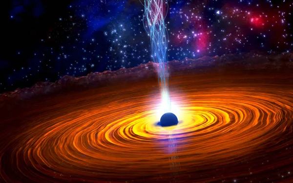 Agujero Negro Creado Después Una Supernova Chorro Astrofísico Ilustración —  Fotos de Stock