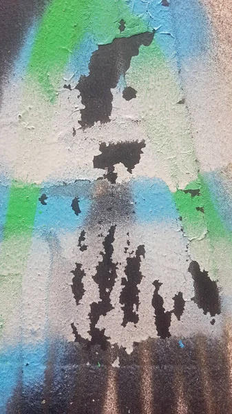 Pintura Vieja Erosionada Que Separa Del Metal Oxidado Despega — Foto de Stock