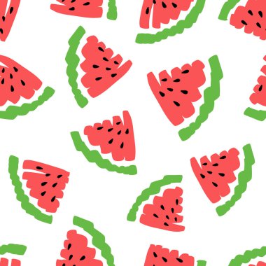 Karpuz dilimleri kusursuz desen, vektör çizimi