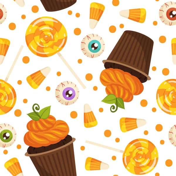 Halloween Party Desserts Vector Illustration — 스톡 벡터