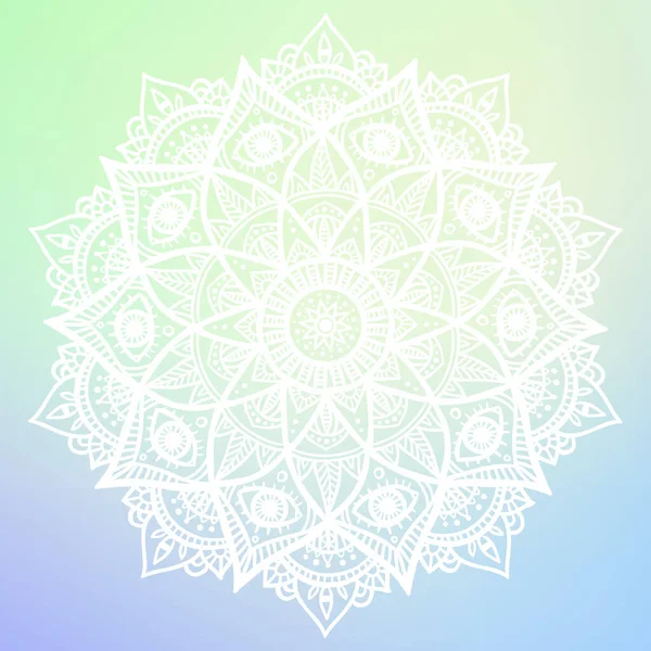 Grün Lila Vektor Mandala Illustration Hintergrund — Stockvektor