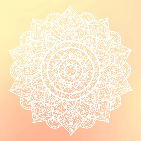 Κίτρινο Πορτοκαλί Διάνυσμα Mandala Εικονογράφηση Φόντο — Διανυσματικό Αρχείο