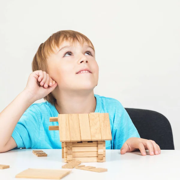 Çocuk Aile Hakkında Rüyalar Oyuncak Blok Küçük Çocuk Küçük Ahşap — Stok fotoğraf