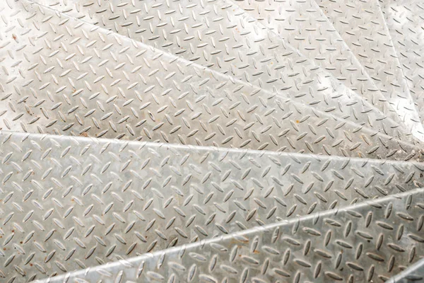 Halkfria Ståltrappor Metallstrukturerad Yta Metallic Checker Platta Slip Konsistens Bakgrund — Stockfoto