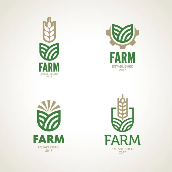 Farm Vector Logo Agro Emblem — Stock Vector