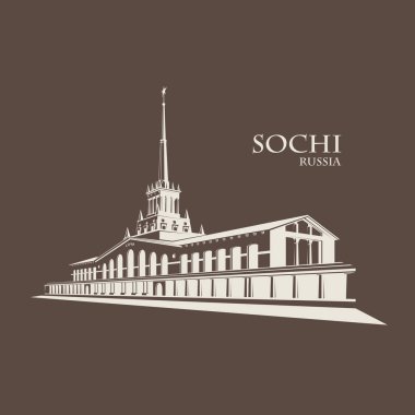 Rusya, Sochi Limanı. Vektör mimarisi