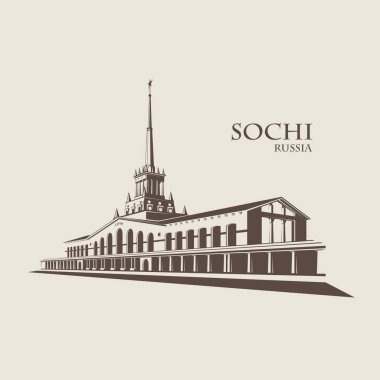Rusya, Sochi Limanı. Vektör mimarisi