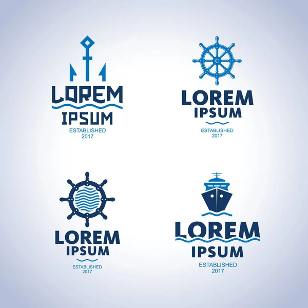 Moře Logo Státní Znak Lodi — Stockový vektor