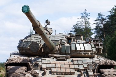 Askeri tank yakın çekim. Ordu çokgen. 