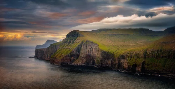 Cliffs Eysturoy Island Sunset Light Faroe Islands — Stock Photo, Image