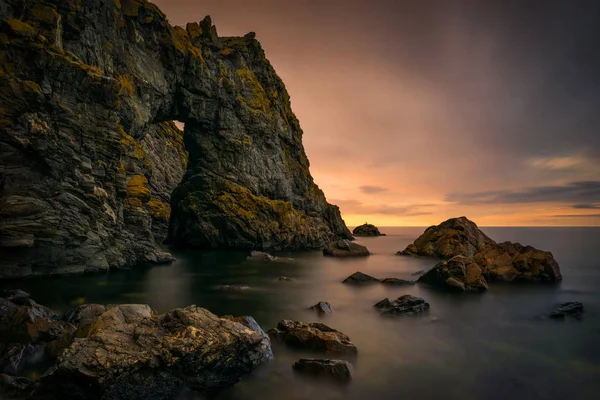 Felsbogen Strand Von Aberdour Ostküste Schottlands — Stockfoto