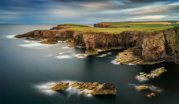 Панорама Yesnaby Скелі Castle Rock Центрі Оркнейських Островів Шотландія — стокове фото