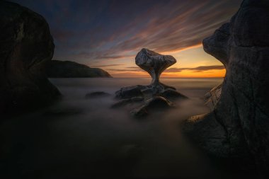 Kannestein Rock in sunset light, Norway clipart
