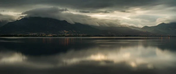 Panorama Notturno Della Riserva Nazionale Etang Biguglia Corsica Francia — Foto Stock