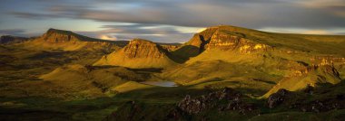 Trotternish Ridge sabah ışık, Isle of Skye, İskoçya