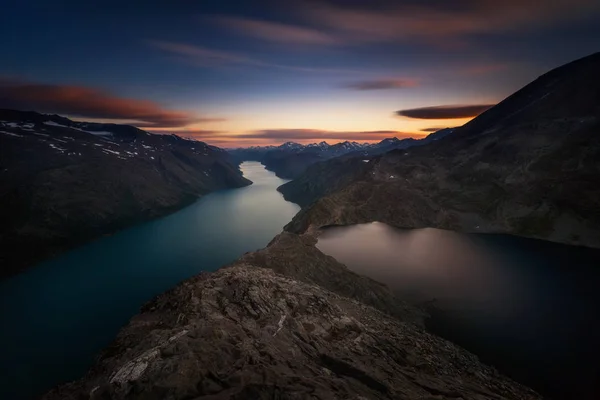 Besseggen Grzbiet Pomiędzy Sognefjordem Jeziora Bessvatnet Jotunheimen — Zdjęcie stockowe