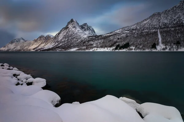 Gryllefjorden and Bukketinden — Stock Photo, Image