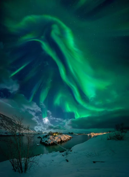 Aurora sobre Sandvikholmen — Fotografia de Stock