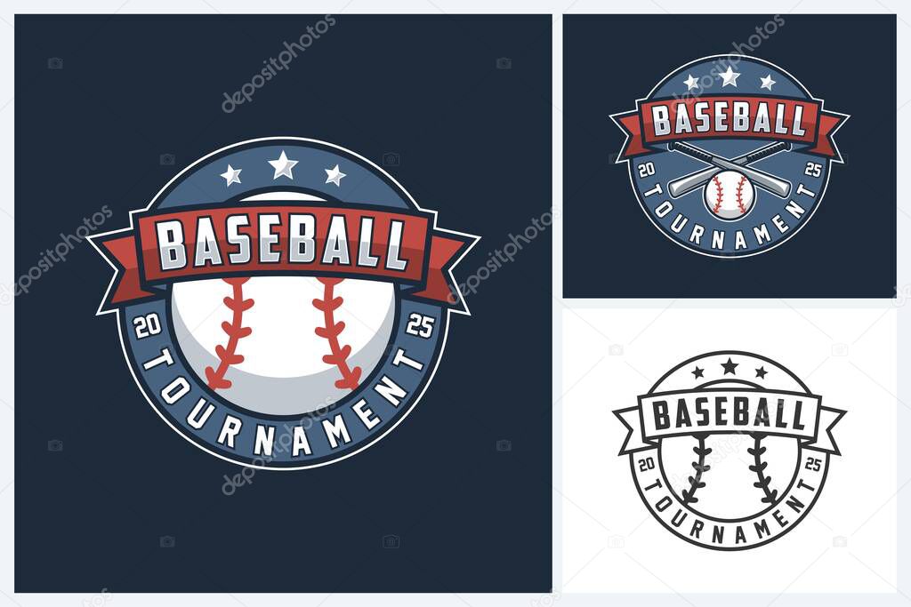 Baseball logo icon sport design vector template, baseball tournament logo badge design vector illustration, baseball icon sport emblem vector