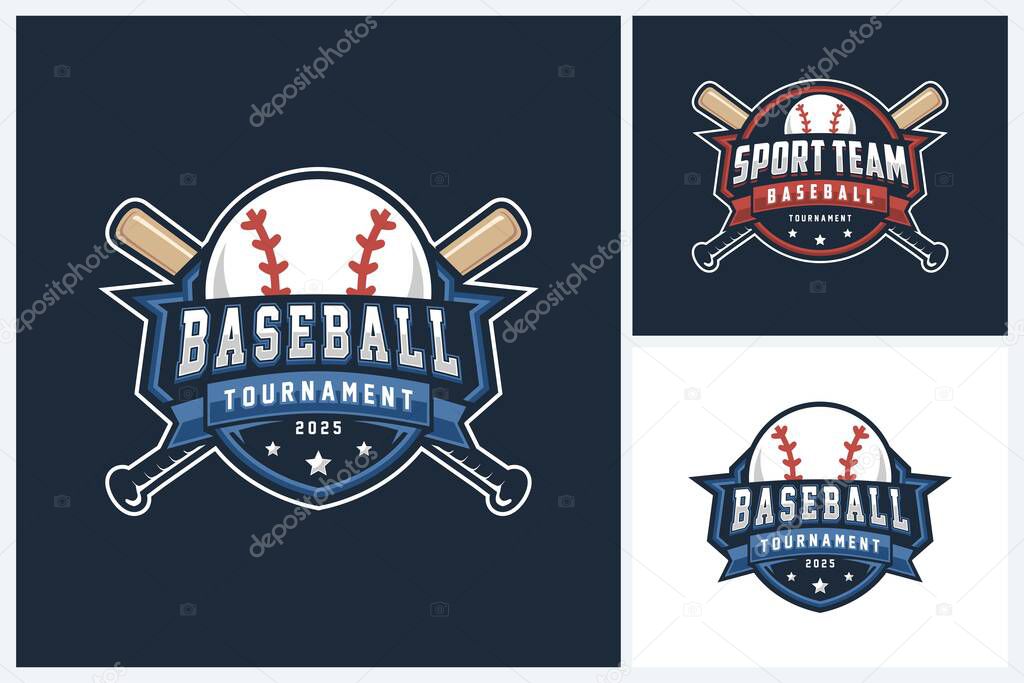 Baseball logo icon sport design vector template, baseball tournament logo badge design vector illustration, baseball icon sport emblem vector