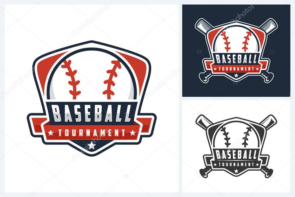 Baseball logo icon sport design vector template, baseball tournament logo badge design vector illustration, baseball icon sport emblem vector