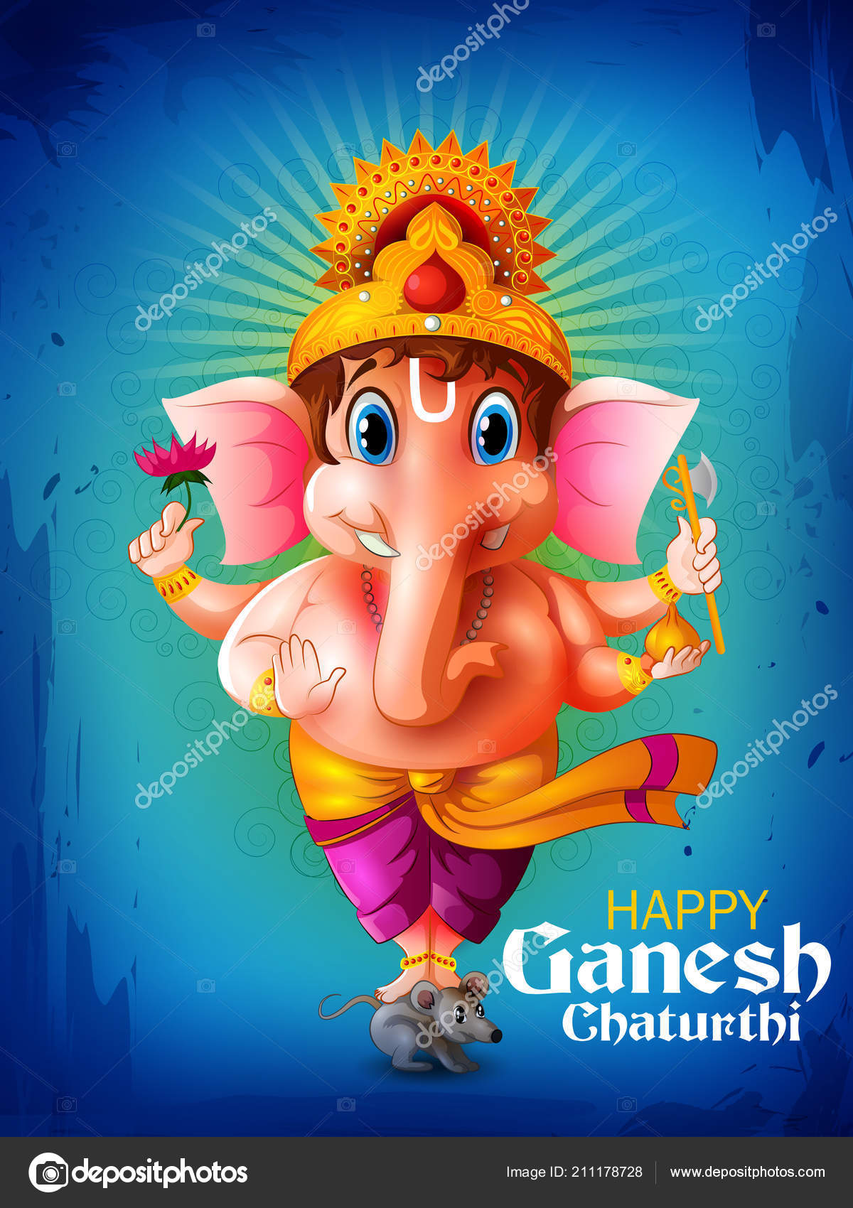 Happy Ganesh Chaturthi festival of India background with Lord Ganpati Stock  Vector Image by ©Vecton #211178728