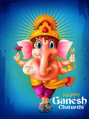 Hindistan arka plan Lord Ganpati ile mutlu Ganesh Chaturthi Festivali