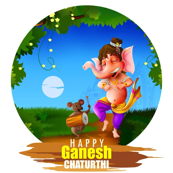 Hindistan arka plan Lord Ganpati ile mutlu Ganesh Chaturthi Festivali