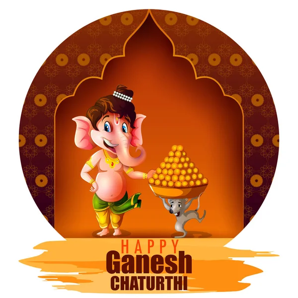 Hindistan arka plan Lord Ganpati ile mutlu Ganesh Chaturthi Festivali