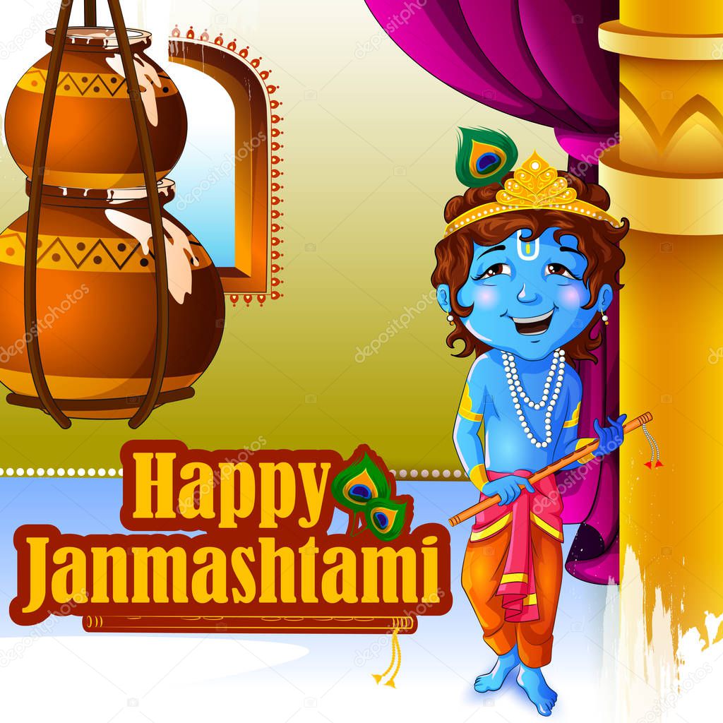 Lord Krishna Indian God Janmashtami festival holiday