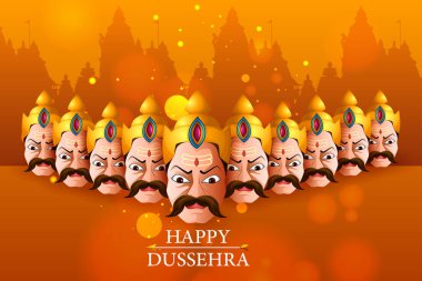 İblis Ravana mutlu Dussehra Navratri kutlama Hindistan tatil arka plan