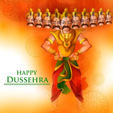 İblis Ravana mutlu Dussehra Navratri kutlama Hindistan tatil arka plan